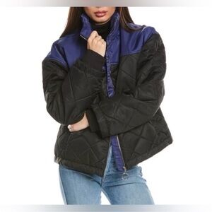 NWT weworewhat Women's Quilted Black and Blue Jacket M $168